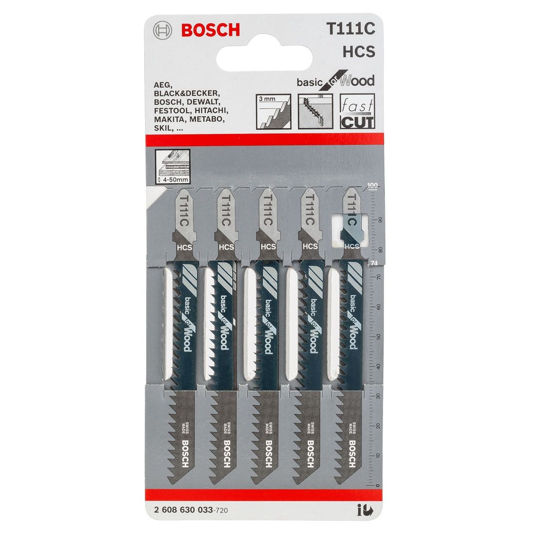 Bosch Jigsaw Blade T111C Basic Composite 5pk