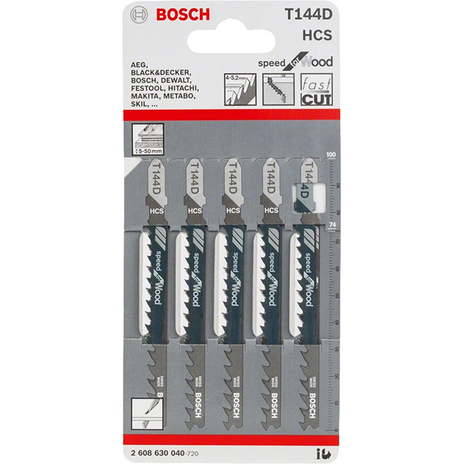 Bosch Jigsaw Blade T144D Speed Cut Composite 5pk