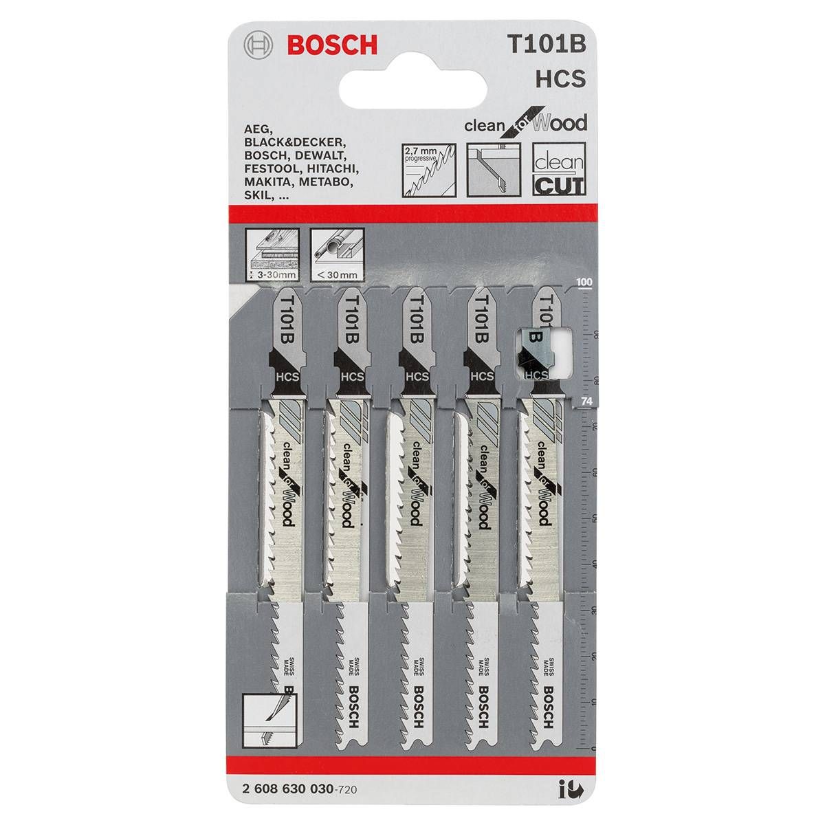Bosch Jigsaw Blade T101B Softwood 5pk
