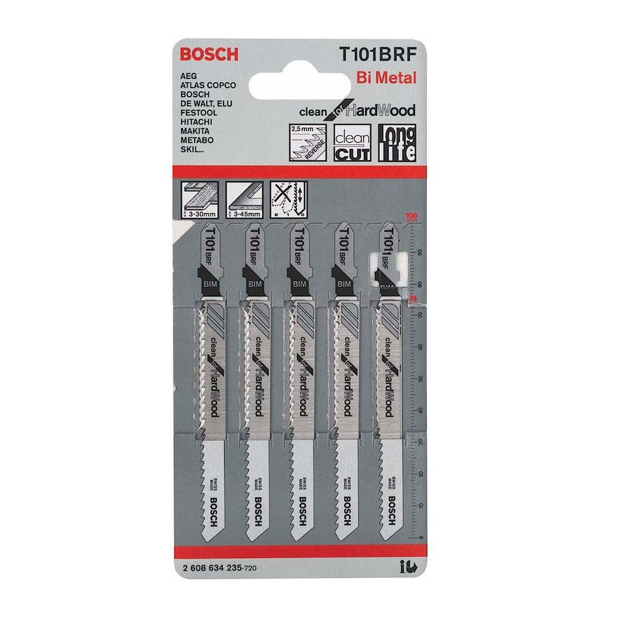 Bosch Jigsaw Blade T101BRF Hardwood & Laminate 5pk