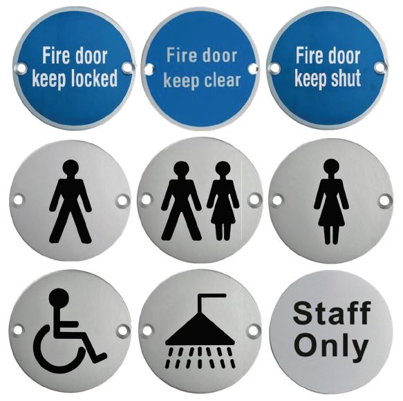 75mm Satin Stainless Steel Signs