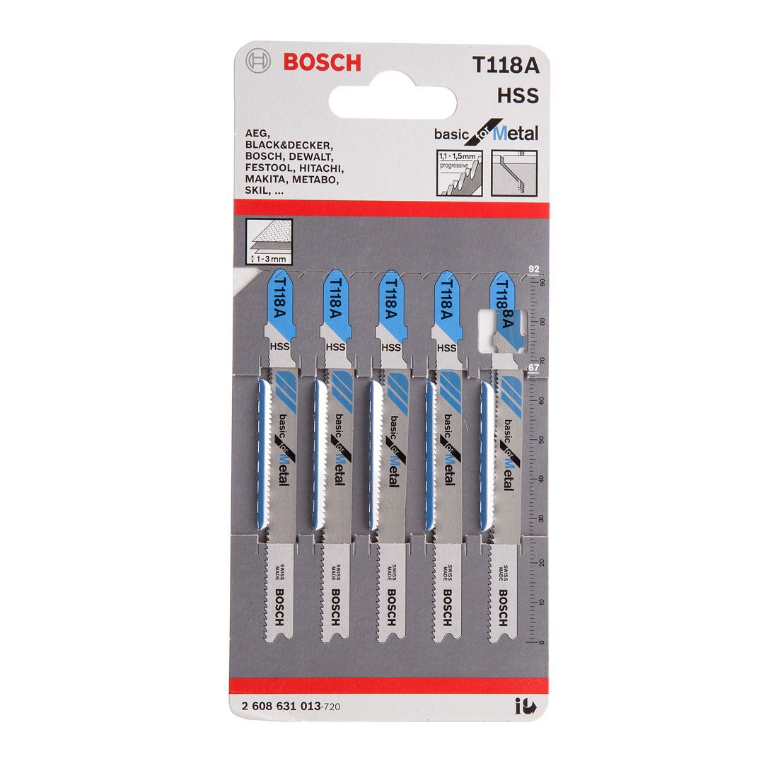 Bosch Jigsaw Blade T118A Basic Metal Pipe 5pk