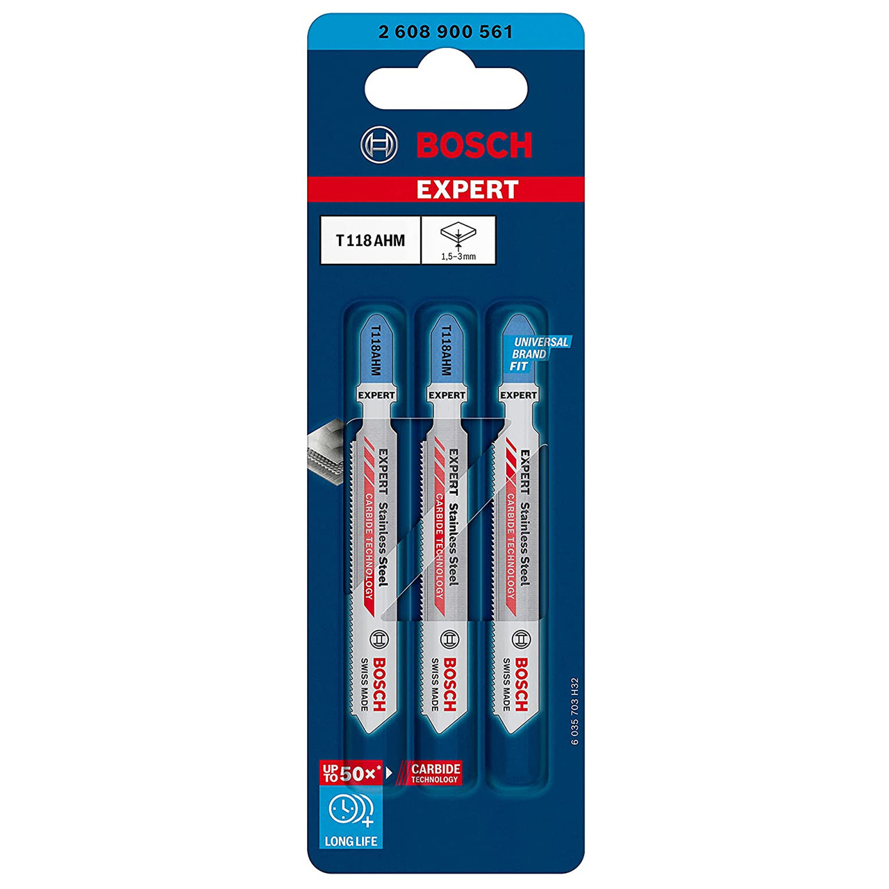 Bosch Jigsaw Blade T118AHM St/Steel Sheet 3pk