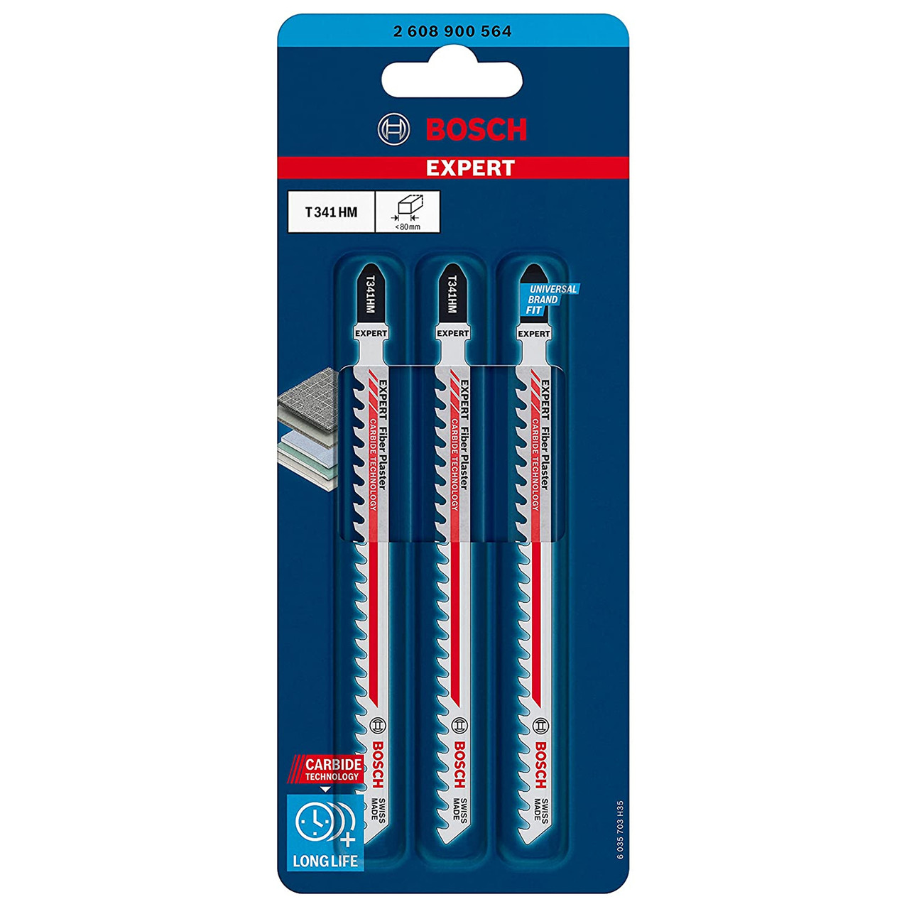 Bosch Jigsaw Blade T341HM Fibre & Plaster 3pk