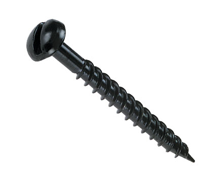 Black-Japanned-Round-Head-Slotted-Woodscrew