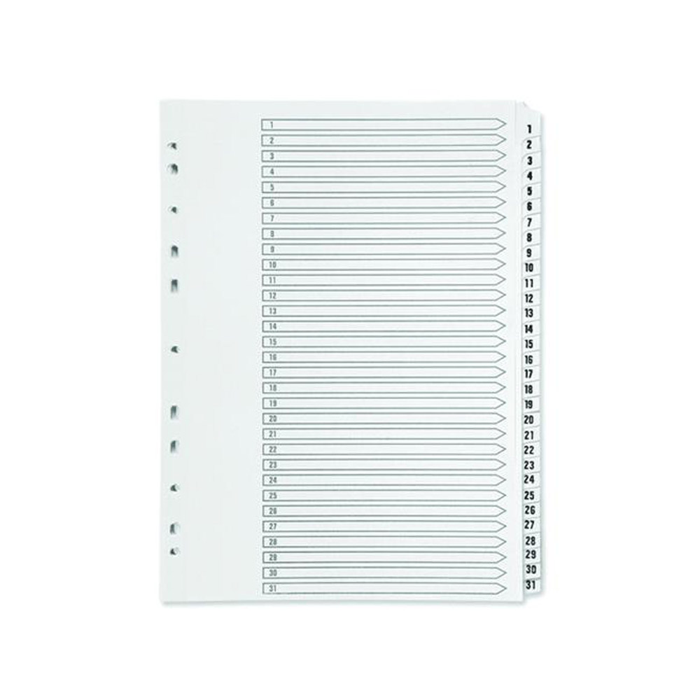 A4 1-31 Index Dividers Polypropylene