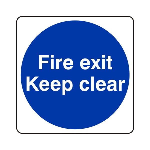 Fire Exit Keep Clear Small