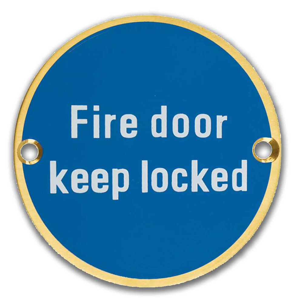 Fire Door Keep Locked - screw fix sign