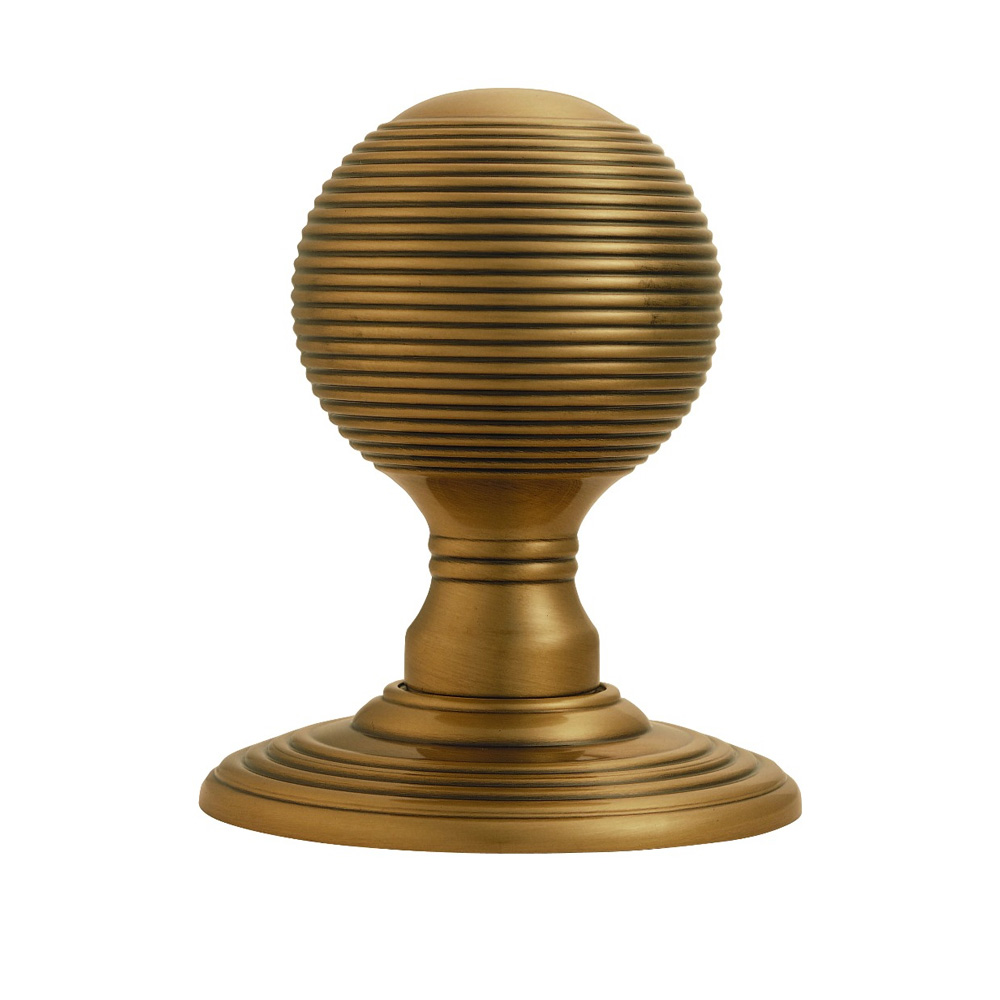 Reeded Door Knob - Florentine Bronze