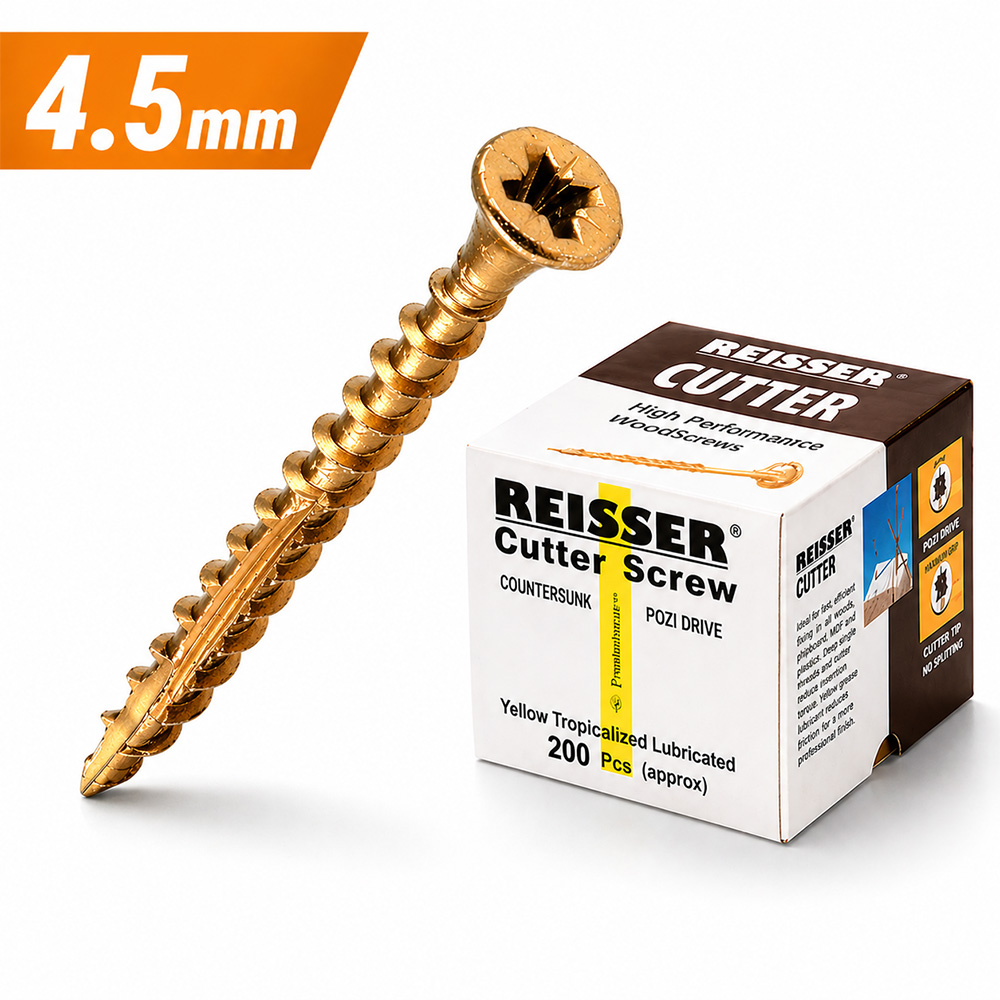 4.5mm Reisser R2 Cutter Countersunk Pozi Woodscrew