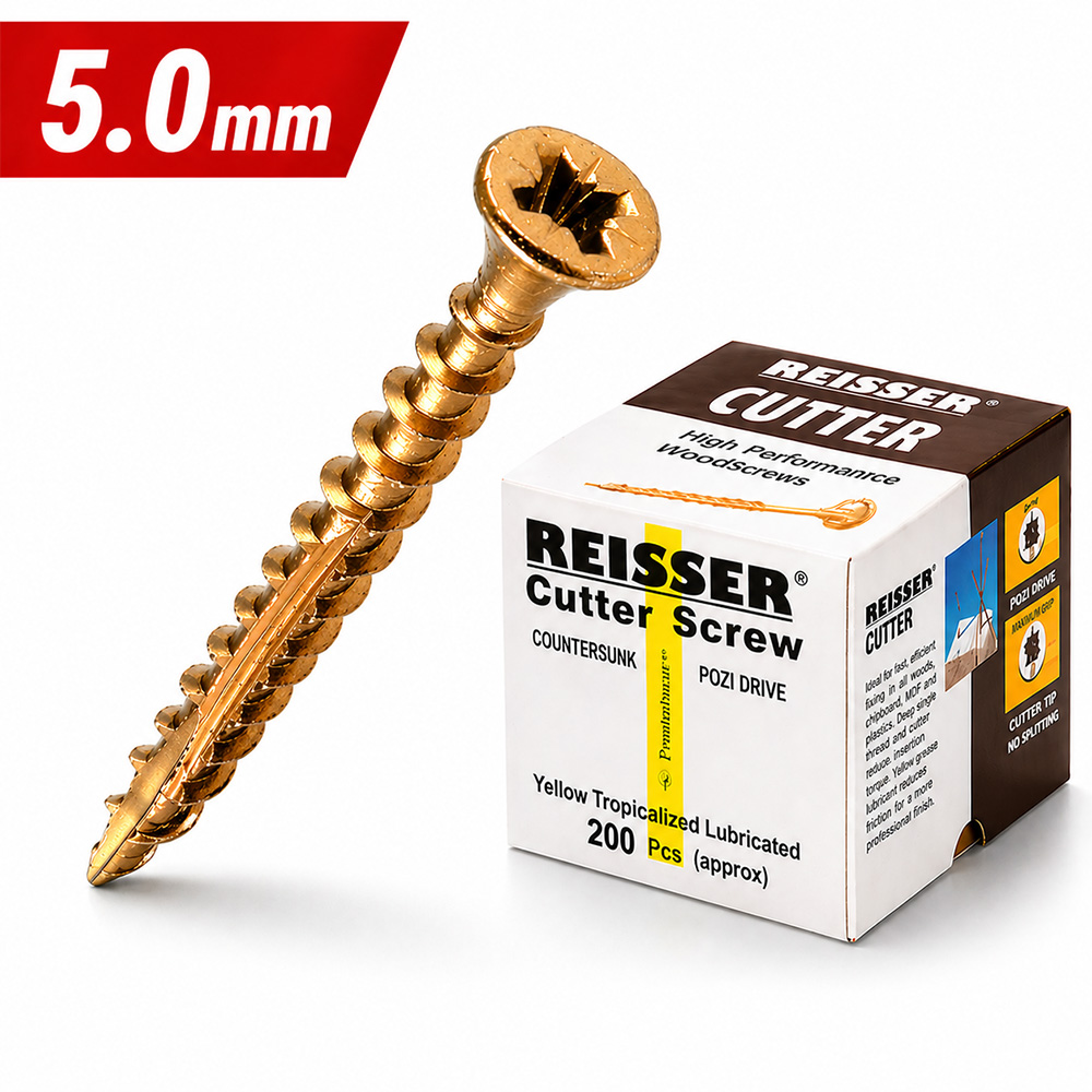 5.0mm Reisser R2 Cutter Countersunk Pozi Woodscrew