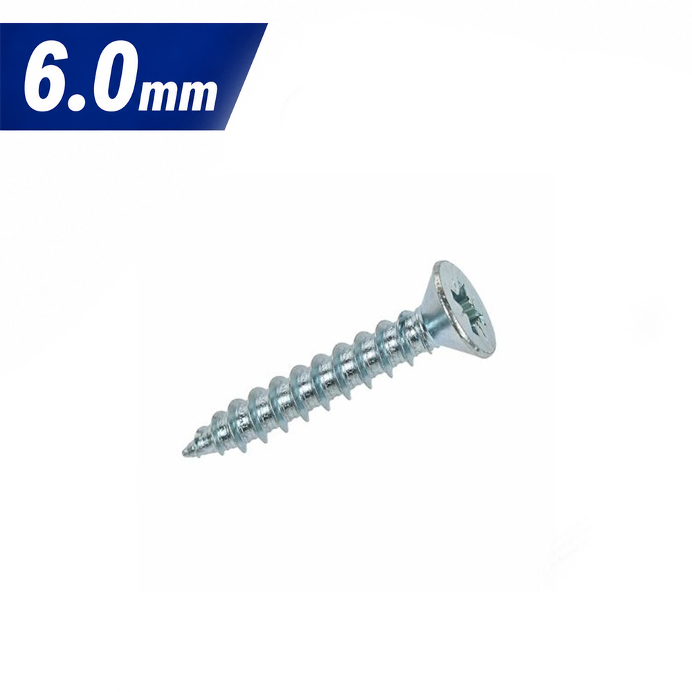 Reisser R2 Countersunk Pozi Woodscrew BZP - 6.0 x 100mm